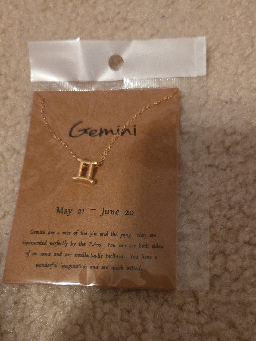 Aprico Gold Gemini Pendant Necklace